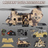 Set Playset, deAO Military Helicopter Toys Army Men Army Toys with Soldier Action Figures, Combat Truck, Motorcycle