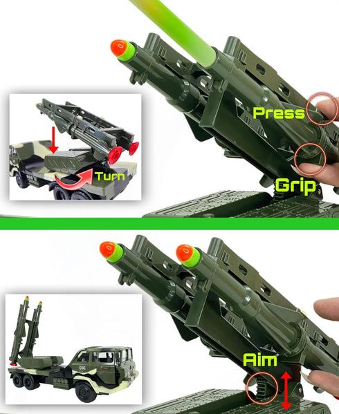 Military Missile Transport Toy Truck - Camouflage Design