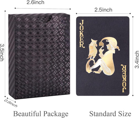 WJPC Black Diamond Premium PVC Waterproof Poker Playing Cards - Cool Deck for Party and Game