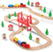 SainSmart Jr. Wooden Train Set for Toddler - Double-Side Wooden Tracks Fits
