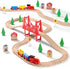 SainSmart Jr. Wooden Train Set for Toddler - Double-Side Wooden Tracks Fits