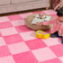 12pcs Decoration(11.8x11.8x0.55in,Rose Plush Puzzle Foam Floor Mat, Soft Thicken Fluffy Interlocking Square Foam Tiles