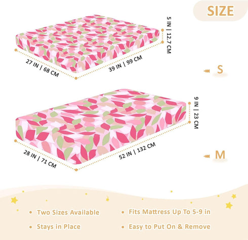 miaozhen 1 Pack 52x28 Cotton Baby Crib Sheets Soft Comfy Henri Style Leaf Petal Colorful Toddler Mattress Sheet