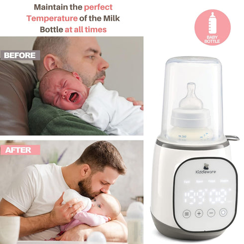 5-in-1 Baby Bottle Warmer for Breastmilk - Feeding Bottle Warmers for all Bottles, Food Jars, and Breastmilk Bags
