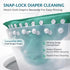 QOOMABA Cloth Diaper Sprayer Splatter Shield for Toilet, Snap Button Diaper Holder & Clips, Foldable Diaper Spray