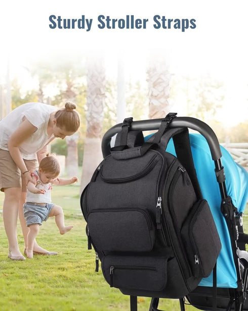 Backpack, Backpack 2 Mancro Diaper Bag Multifunctional Baby Bag with Large Capacity and Waterproof Fabric,Diaper