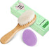 Molylove Set Set 2PCS Baby Hair Brush and Purple Cradle Cap Brush for Newborns and Toddlers, Wooden Baby Hair Brush