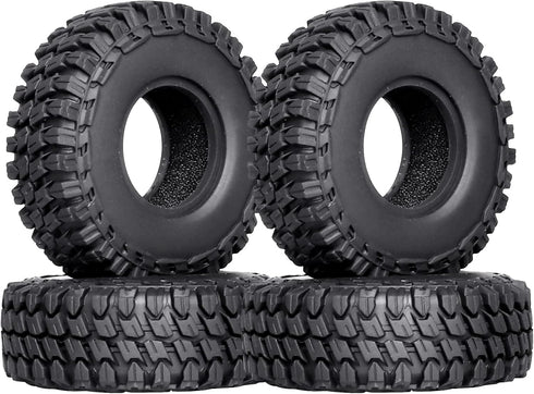 Hobbypark Soft Rubber SCX24 Tires 1.0 Rock Crawler for 1/18 TRX4M Axial SCX24 (4PCS, 54x20mm)