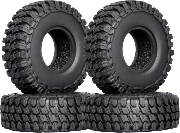 Hobbypark Soft Rubber SCX24 Tires 1.0 Rock Crawler for 1/18 TRX4M Axial SCX24 (4PCS, 54x20mm)