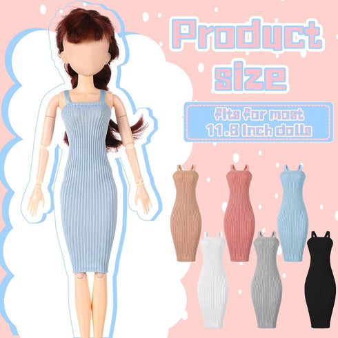 Bencailor 6 Pcs Doll Clothes for 11.8 Inch Doll, Summer Tops & Winter Coat Doll Outfit (Charming Style)
