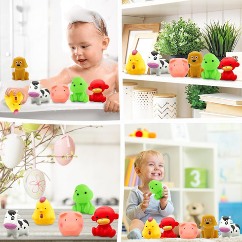 Bath Toys for Kids 1-3 Years, No Hole Infant Baby Bath Toys for 6-24 Months, Fun Bathtub Shower Toys