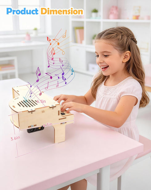 8-12, 3D 8 9 10 11 13 14 15 16, 12-14 Poraxy STEM Toys for Girls Age Playable Piano,Wooden Puzzles Craft Kits for Girls