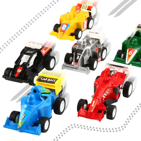 Yeonha Toys Pull Back Vehicles, 12 Pack Mini Assorted Construction Vehicles and Race Cars