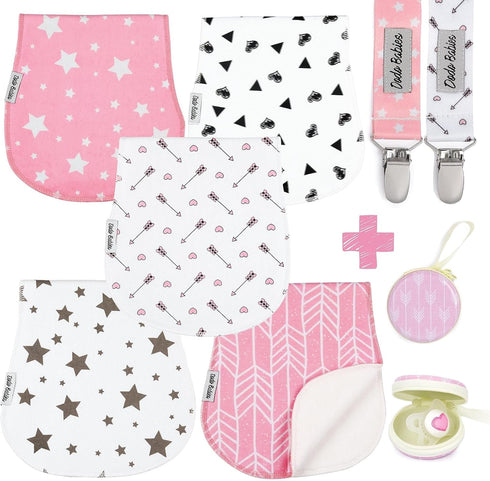Dodo Babies 5-Pack Baby Burp Cloths - Soft & Absorbent Baby Spitup