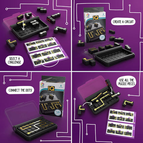 120 8-Adult SmartGames IQ Circuit Portable Travel Game with Challenges for Ages