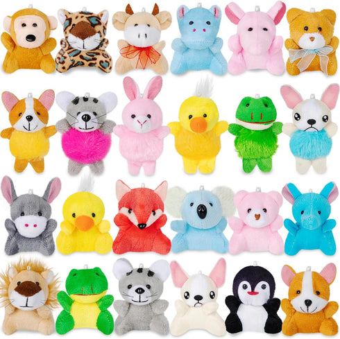 24 Pack Mini Stuffed Animals Bulk Party Favors For Kids Treasure Box