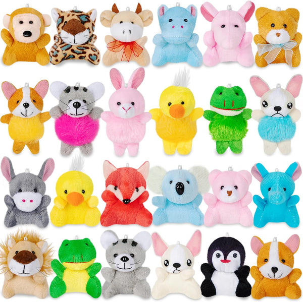 24 Pack Mini Stuffed Animals Bulk Party Favors For Kids Treasure Box
