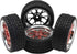 4Pack HIRCQOO 12mm Hex Plastic Wheel Rims & 2.59" Rubber Tires Set for Traxxas Kyosho HPI Tamiya TT-01 TT-02