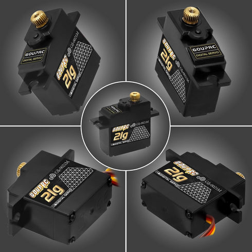 21G 25T 1/14 1/16 (2PCS) GOUPRC Micro Mini Digital Servo of Metal Gears with Servo Horn for RC Crawler Car Upgrade