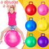 Lewtemi 6 Pcs Hopper Ball - 22 Inch Inflatable Jumping Hopping Ball with Handle and Air Pump for Kids Outdoor Games