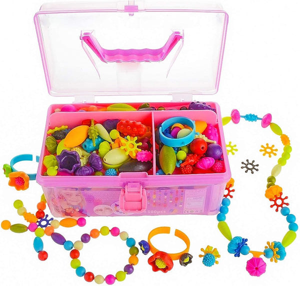 GILI Pop Beads Jewelry Making Kit for 3-8 Year Old Girls, Arts and Crafts Toys for Kids, 500pcs Set