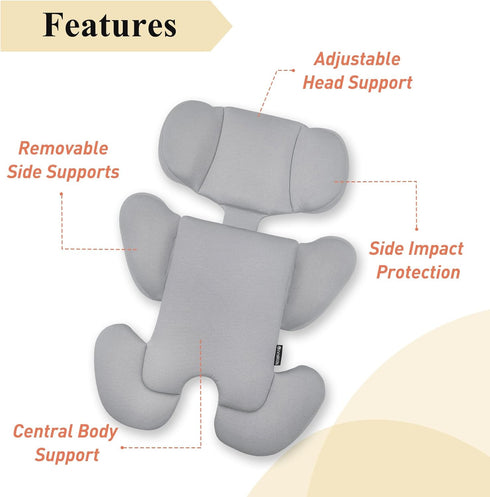 Innokids Infant Car Seat Insert, Baby Head Body Supports for Newborn, Soft and Padded, Detachable Head and Side Support