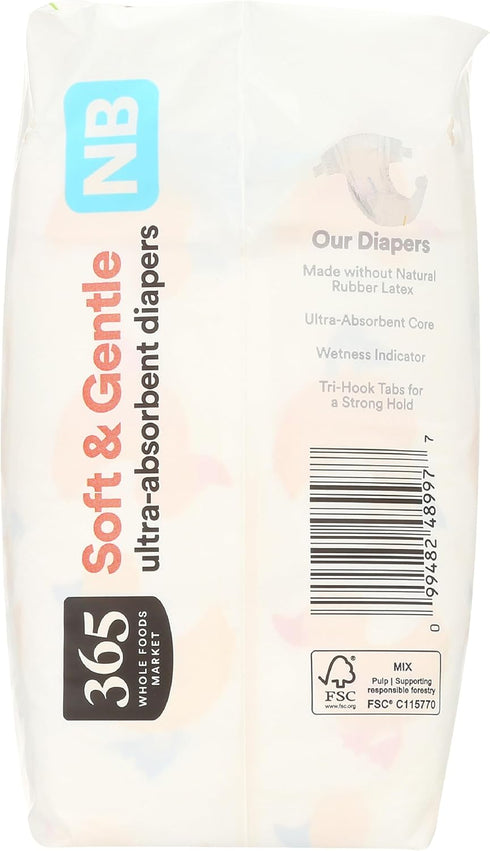 365 36 Count by Whole Foods Market, Soft & Gentle Newborn Diapers with Wetness Indicator, Ultra-Absorbent