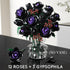 Set 15 330PCS HOGOKIDS Flowers Bouquet Building - Black Roses Botanical Collection Building Blocks Artificial Flower
