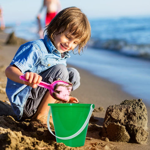 Holady 12 Pack 5'' Inch Summer Sand Beach Buckets Pail with Beach Shovels,Sand Bucket Water Bucket for Beach Fun Great