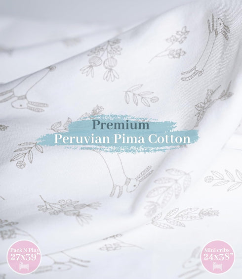 Pack 24x38 27x39 100% Mini Crib Sheet for n Play & Peruvian Pima Cotton Softer Than Muslin Breathable & Hypoallergenic