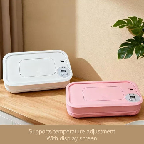 Ymiko Baby Wipe Warmer, Foldable Portable Wipes Dispenser with Smart Temperature Control and Fast Heating for Home Car
