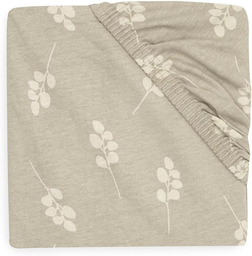 Jollein Fitted Sheet Jersey 60x120cm Twig - Olive Green, Cot Size, OEKO-TEX, Fun