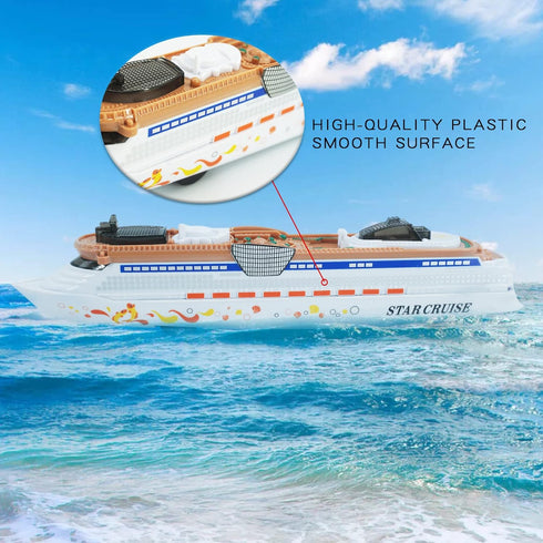 3-12+ OTONOPI Cruise Ship Model Toy Ocean Liner Boat Toy with Light and Sound for Kids Toddlers Boys Girls Adults Age