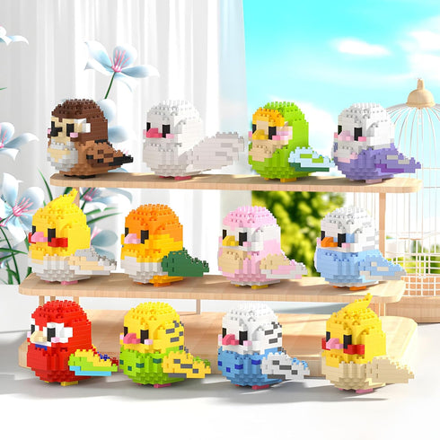 HJPLPXH Sets Kids6 Parrots Micro Mini Building Block Birthday Gift for Kids, Animals Buildling Model Kits, Mini Bricks