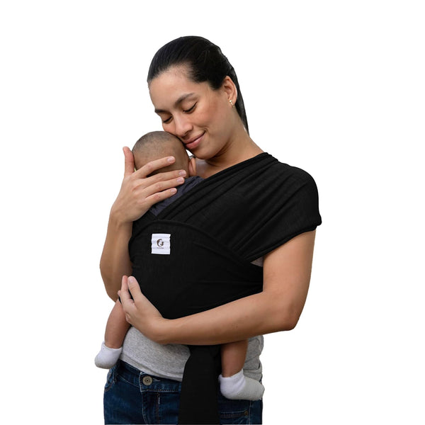 ELDOMA Black Baby Wrap Carrier - Lightweight, Breathable Baby Sling, Hands Free Baby