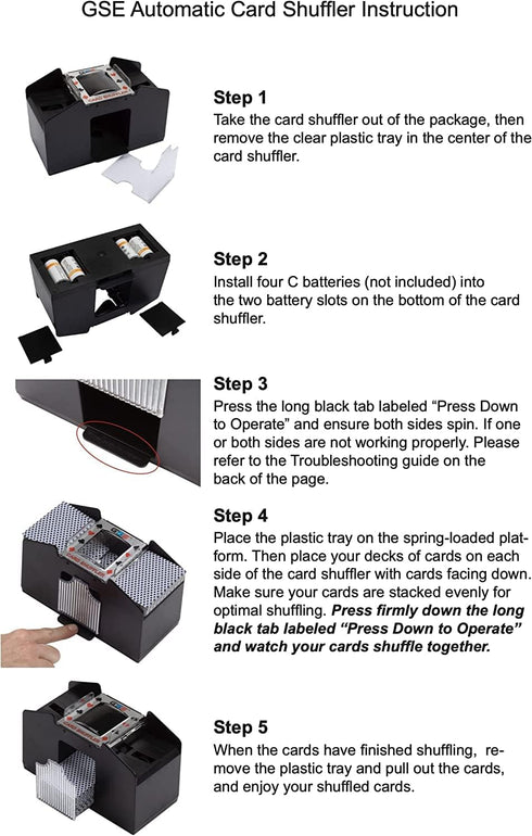 GSE Games & Sports Expert 6-Deck Automatic Card Shuffler – Battery-Operated Electric Shuffler
