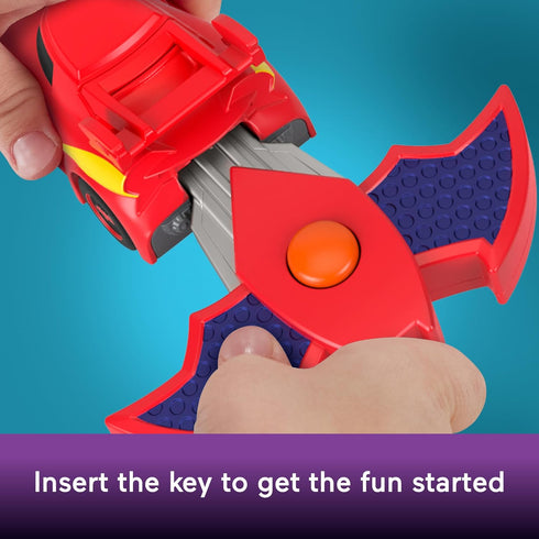 Fisher-Price DC Batwheels 1:55 Scale Toy Race Car, Redbird Launching Vehicle with Crash Accessories for Ages 3+