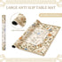 Sonwyoung 22 Inch Set Mini Chinoiserie Mahjong Mat for Travel Beige and White Floral Mahjong Mat Cute Small Domino