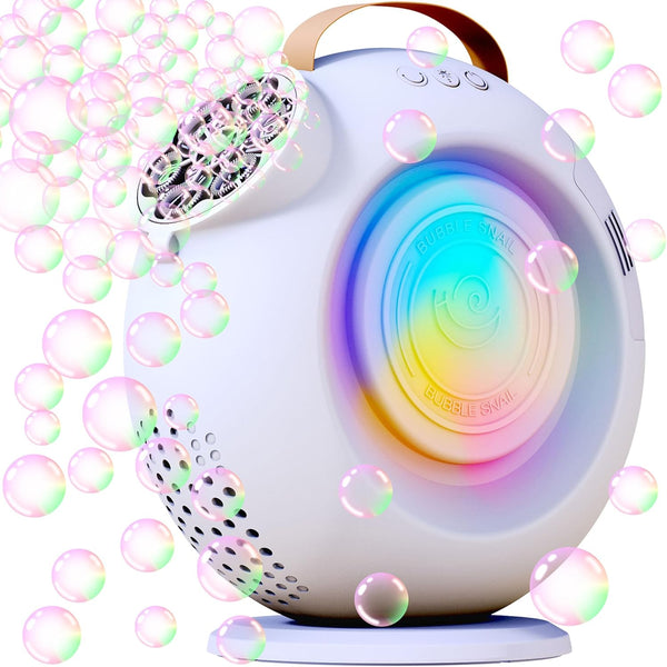 FORALES Bubble Machine, Automatic Bubble Maker Rechargeable, 15000+ Big Bubbles per Min, Colorful