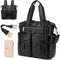 Yomiky Leather Diaper Bag Backpack, Diaper Bag Tote Travel Tote Bags with Large