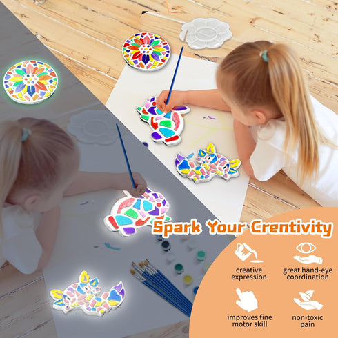8Pcs 4 8 6, 4 7 9 10 12 EggSun Stepping Stones Painting Craft Kit for Kids DIY Garden Stones Outdoor Paint Your Own