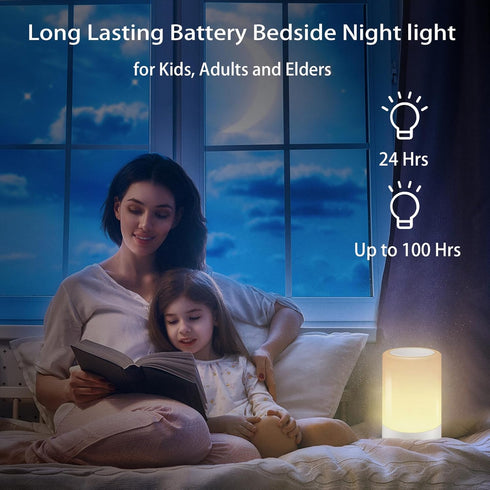 G Keni Nursery Night Light for Baby - Portable LED Touch Lamp for Kids and Adults, USB Rechargeable Dimmable Warm Light