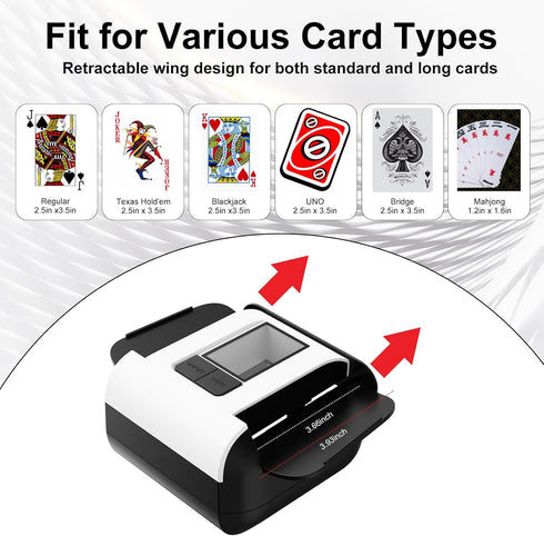 1-2 10 Gelabur Automatic Card Shuffler, Rechargeable Card shuffler Machine for Decks, Low Noise Dual Mode Electric Card
