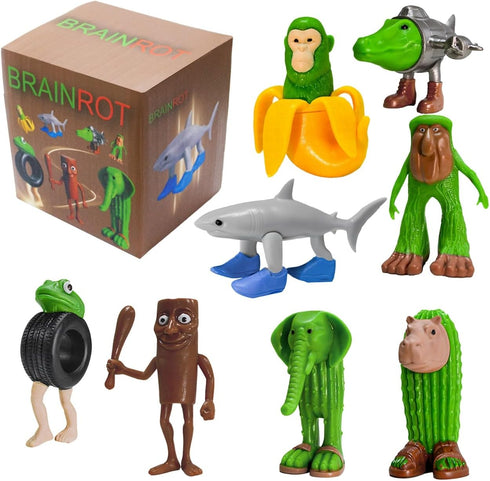 TJLMCORP 8PCS Italian Brainrot Action Figure,Tralalero Tralala Figures Toys Tung Tung Tung Sahur,