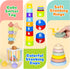 6 in 1 Montessori Toys for Babies 6–12 Months, Stacking Block Soft Infant Ring Shape Learning Toy