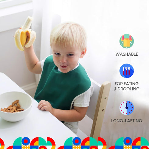 1-4 Large Waterproof Baby Bibs for years old Lightweight, Soft & Durable Bibs for Girls and Boys