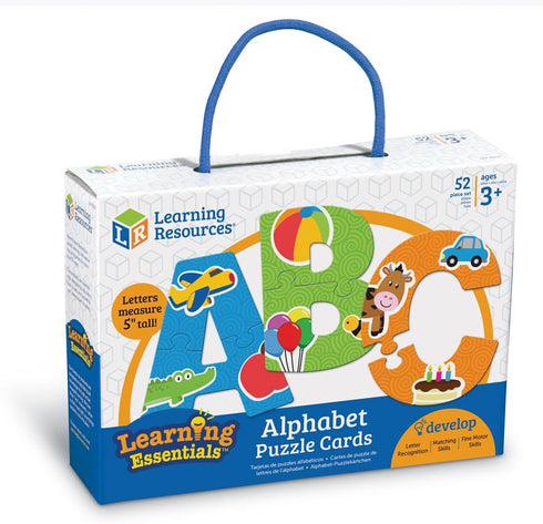 Learning Resources Alphabet Puzzle Cards, 26 Self-Correcting Puzzles, Alphabet Toys for Toddlers, Ages 3+, 52 Pieces