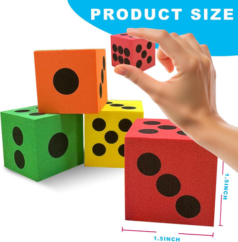 6 48 EVA Foam Dices, Colorful Dot Foam Dice for Kids, Building Toys,Educational Toys, Party Supplies, Colors, Pcs