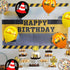 60Pcs 12 Inch Construction Balloons, Orange Black Yellow Truck Construction Party Latex Balloons for Kids Boy Girl