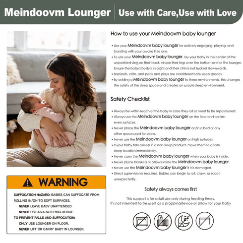 Meindoovm Cozy Infant Support Cushion - Snuggle Me Infant Support Cushion for Newborns | Breathable & Soft, Portable